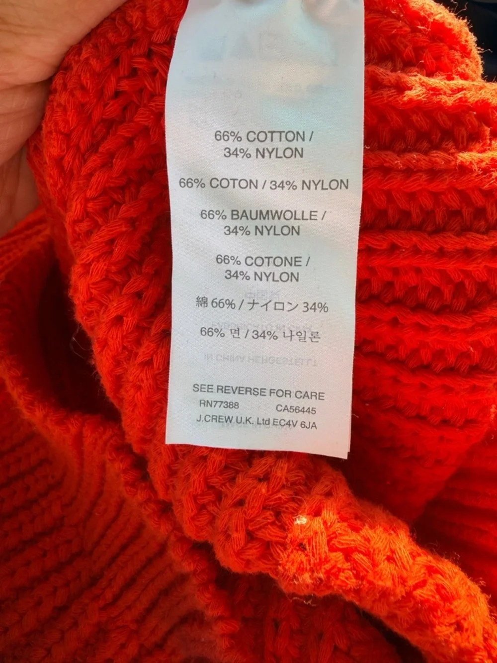 J. Crew Bright Orange Chunky Crewneck Sweater XXS